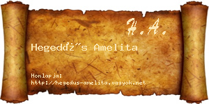 Hegedűs Amelita névjegykártya
